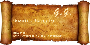 Guzmics Gergely névjegykártya